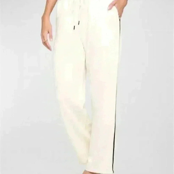 NWOT Spiritual Gangster ($128) Haley Hemp Stripe Fleece Sweatpants Lounge pants - Picture 1 of 8